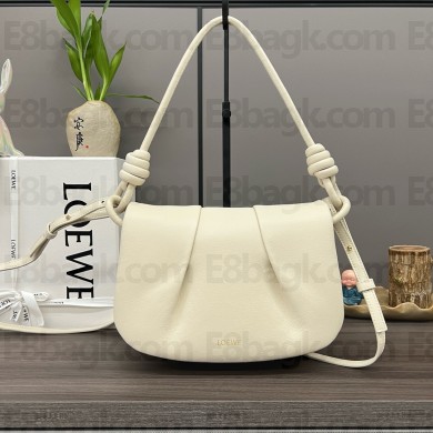LOEWE Paseo satchel in shiny nappa calfskin white 2024
