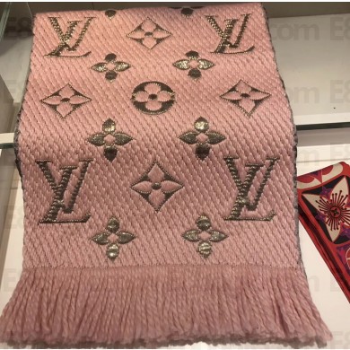 Louis Vuitton Logomania Shine Scarf Pink/Gold 2018