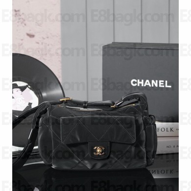 chanel coco neige black velvet shoulder bag AS5054 2024