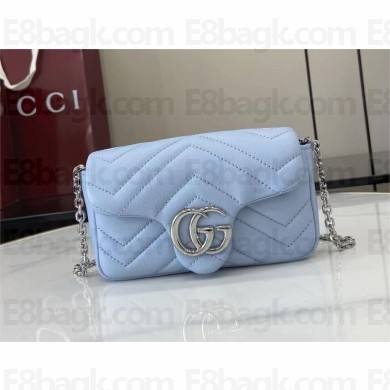 GUCCI GG Marmont mini shoulder bag 841290 light blue 2025
