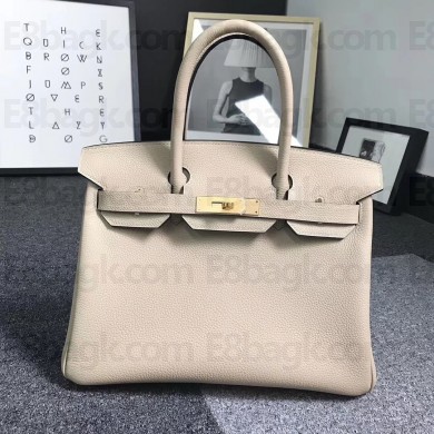 Hermes Birkin 25cm Bag in Original Togo Leather Bag Poussiere