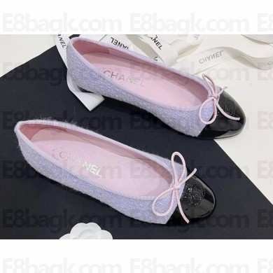 Chanel tweed Ballet flats black/purple 2024