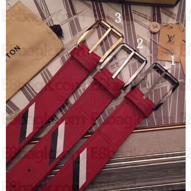  Louis Vuitton Calf Leather Belt 40mm Width M9121S Red 