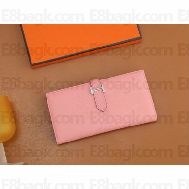 Hermes Bearn Long Wallet in Epsom leather rose confetti(Full Handmade)