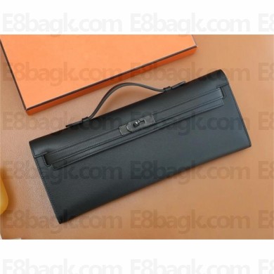 Hermes Kelly Cut Bag in Swift leather so black(Full Handmade)