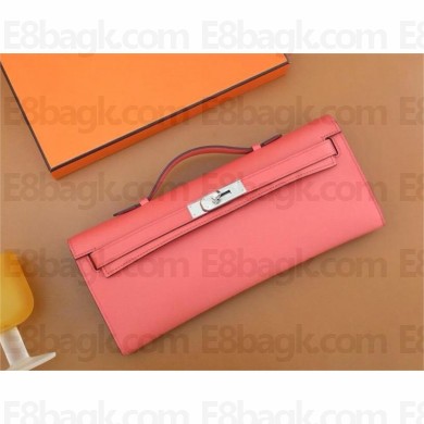 Hermes Kelly Cut Bag in mysore leather rose texas(Full Handmade)