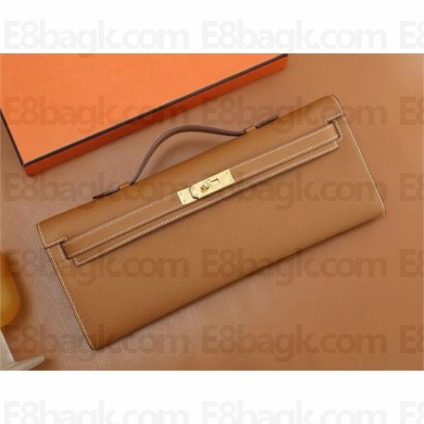 Hermes Kelly Cut Bag in epsom leather golden brown(Full Handmade)