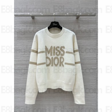 DIOR Ecru Blended Virgin Wool and Cashmere Knit DiorAlps Sweater 2024