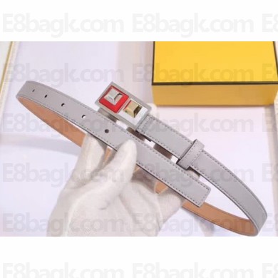 Fendi Rainbow Leather Belt 20mm Width Light Grey 2018