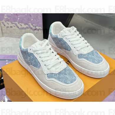 Louis Vuitton women/men 1AD2RO  LV Stadium Sneaker Light Blue Monogram denim 2025