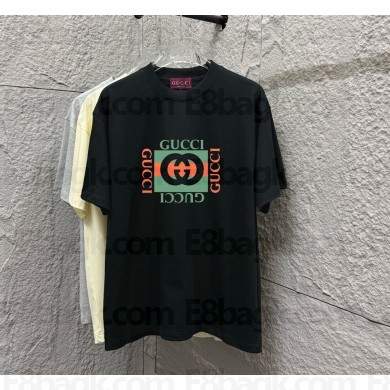 Gucci Printed cotton jersey T-shirt 788093 BLACK medium cotton jersey 2025
