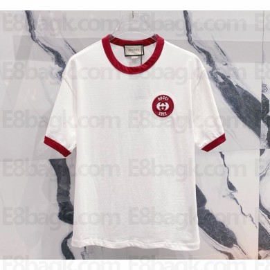 Gucci Cotton jersey T-shirt with embroidery 756596 white 2025