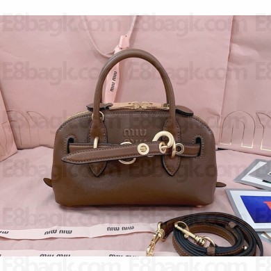 Miu Miu Aventure mini nappa leather bag 5BP090 Oak 2024