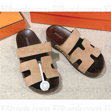 Hermes women/men Chypre mules in suede calfskin 05 2025