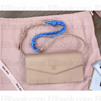 Miu Miu Leather shoulder wallet 5DN006 nude pink 2024