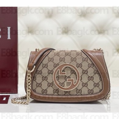 Gucci Blondie mini shoulder bag 815711 Beige and dark brown Original GG canvas 2024