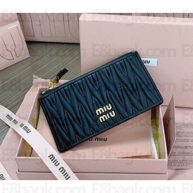 Miu Miu Matelassé nappa leather envelope wallet 5MB060 black 2024