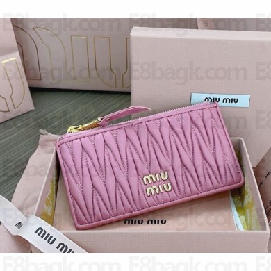 Miu Miu Matelassé nappa leather envelope wallet 5MB060 agate 2024