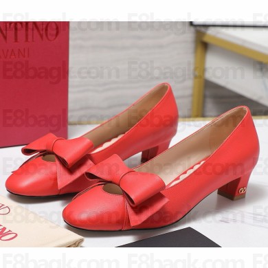 Valentino Garavani  50mm Bowow pumps calf leather red 2025