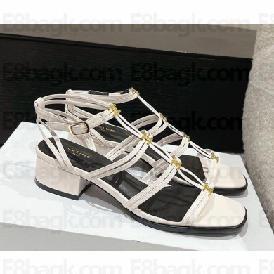 CELINE CLEMENCE MULTI TRIOMPHE SANDAL in LAMBSKIN MILK  2025