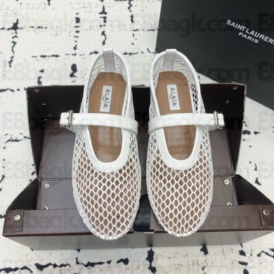 Alaia BALLET FLATS IN FISHNET white 2023