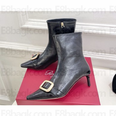 Roger vivier Viv' Canard Booties in leather black heel 5.5cm 2024