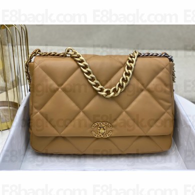 Chanel 19 Maxi Leather Flap Bag AS1162 tan 2020