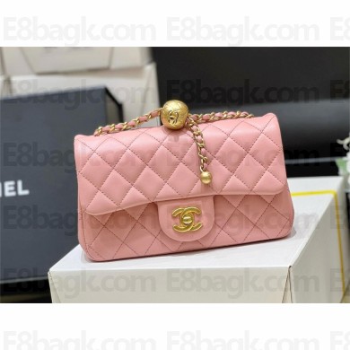 chanel Gold BALL LEATHER SMALL flap bag AS1787 PINK (ORIGINAL QUALITY)