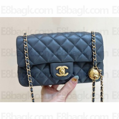 chanel Gold BALL LEATHER SMALL flap bag AS1787 DARK GRAY (ORIGINAL QUALITY)