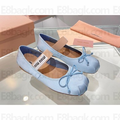 Miu Miu satin Ballerinas lake blue 2023