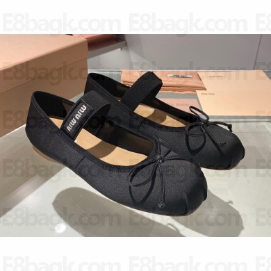 Miu Miu satin Ballerinas black 2023