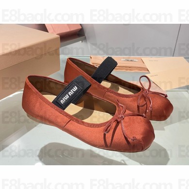 Miu Miu satin Ballerinas cocoa brown 2023