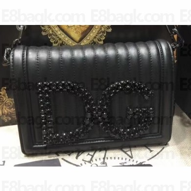 Dolce & Gabbana DG Girls Shoulder Bag In Quilted Nappa Leather Black 2018