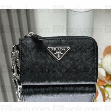 Prada Saffiano Leather Mini Pouch 1TT085 black 2024