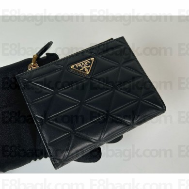 Prada Small nappa leather wallet 1ML050 black 2024SS