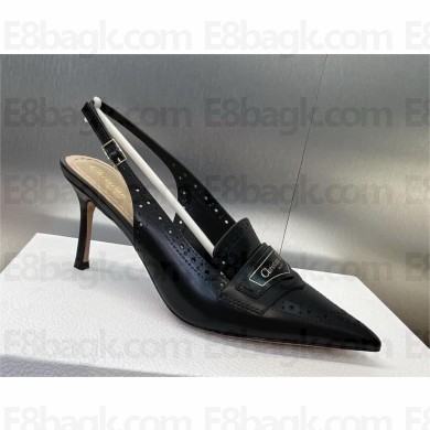 DIOR HEEL 8CM black Calfskin Boy Slingback Pump 2024