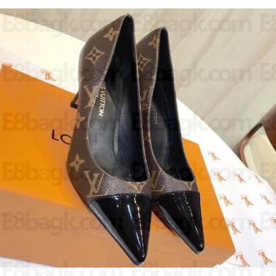 Louis Vuitton Heel 6.5cm Fetish Pumps Monogram Canvas/Patent Black