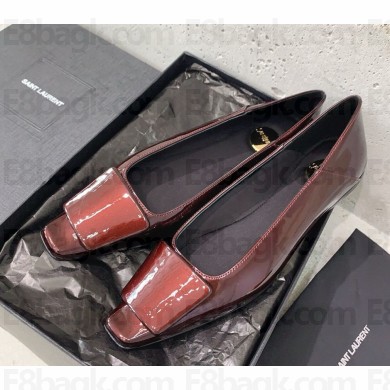 Saint Laurent poppy Ballet Flats patent leather in burgundy 1126-2024
