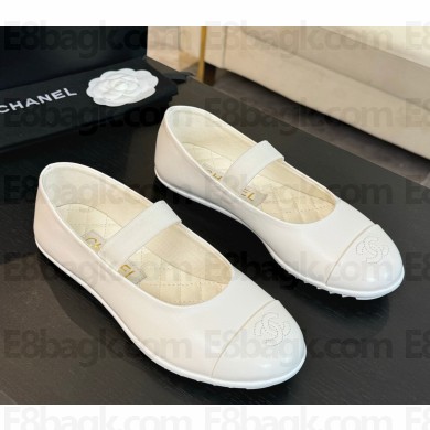 Chanel Mary Janes Lambskin G46200 White 2024