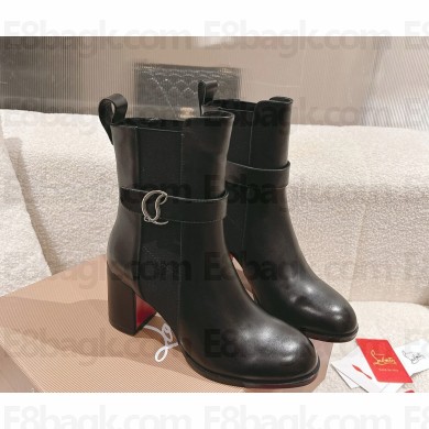 Christian Louboutin CL Chelsea Boots calfskin in black heel 7cm 1115-2024