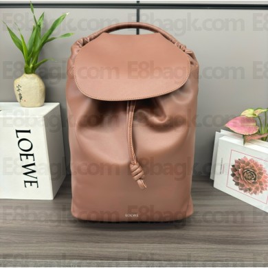LOEWE Flamenco backpack in shiny supple calfskin brown 2024