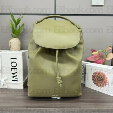 LOEWE Flamenco backpack in shiny supple calfskin olive 2024