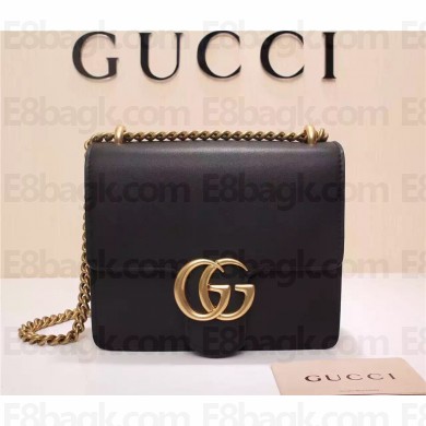 Gucci GG Marmont leather shoulder bag 431384 black