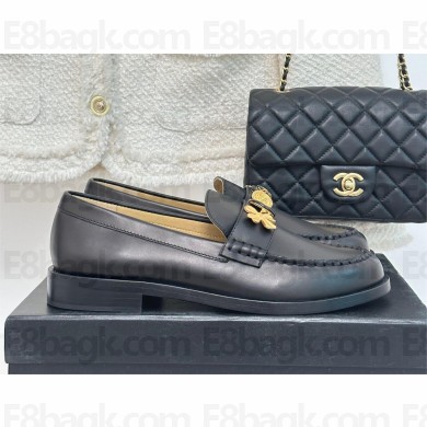 Chanel BLACK Calfskin Moccasins G40114 2023