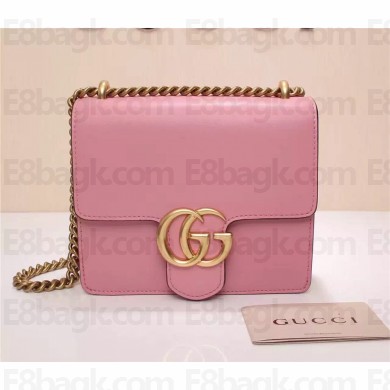 Gucci GG Marmont leather shoulder bag 431384 pink