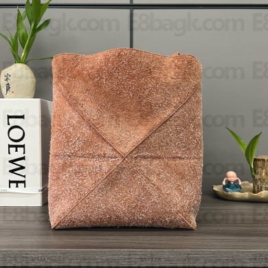 LOEWE Puzzle Fold Tote in pink suede leather 052316 2024