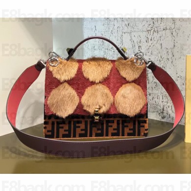Fendi Mink Fur With FF Texture Outlines Red/Brown  2017