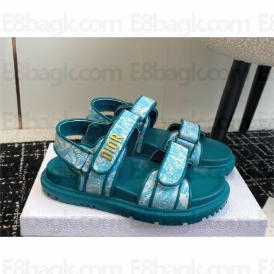 Dior Dioract Sandal in Technical Fabric with Sea Green Allover Butterfly Print 2024