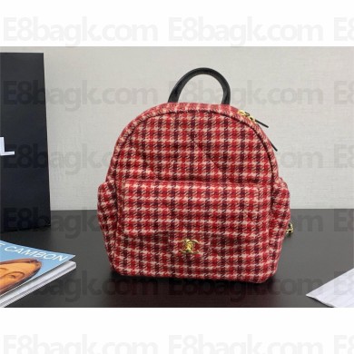 CHANEL RED TWEED MINI BACKPACK 2025