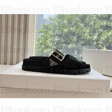 Prada Velvet slides 1XX715 black 2024